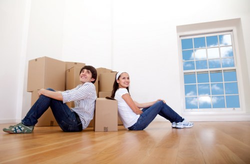 Careful handling of household furniture ready for storage