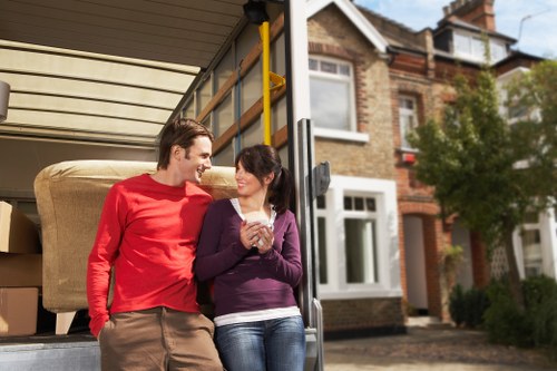 Packed household items ready for transport in a Richmond removals service